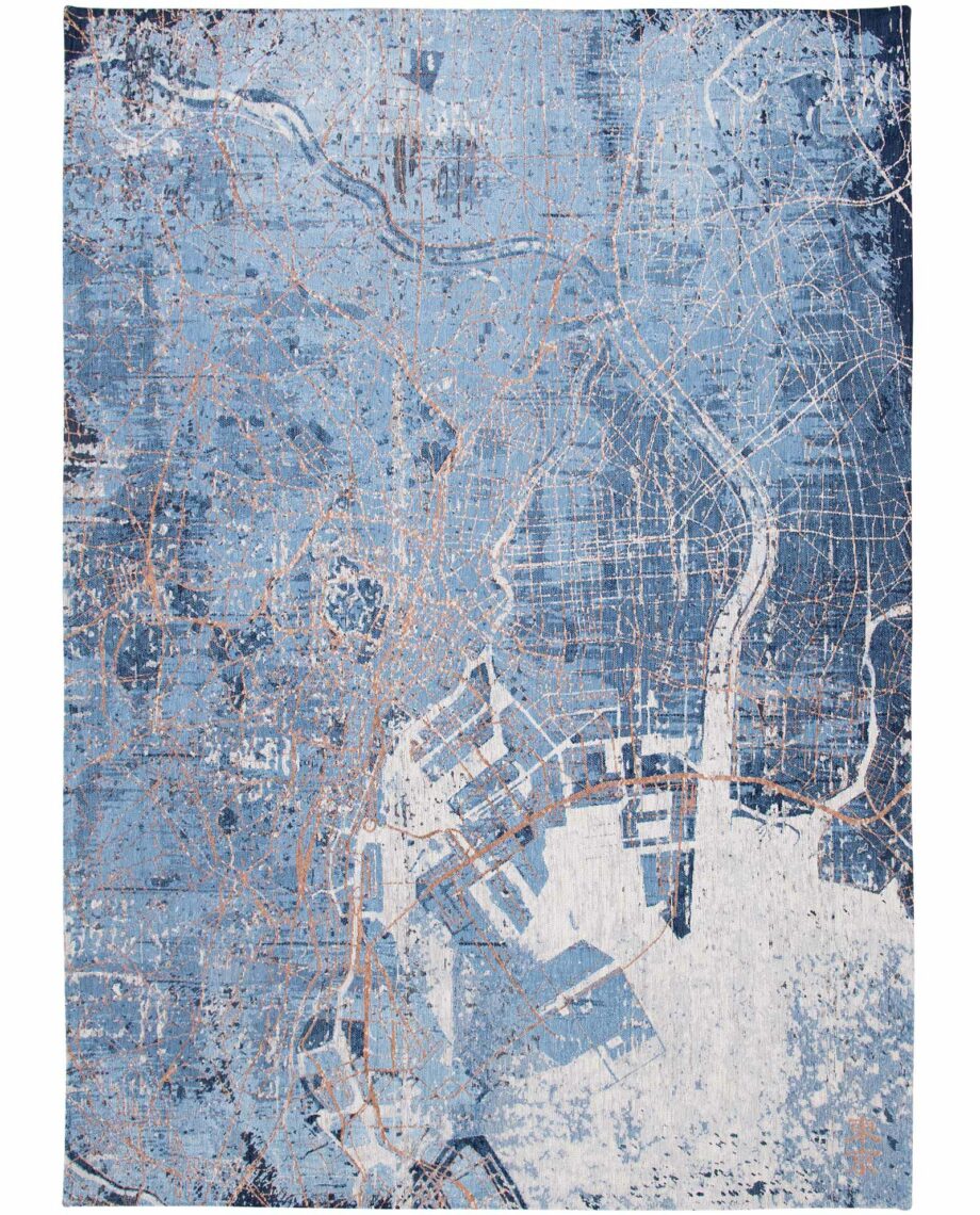 Louis De Poortere vloerkleed Cities Tokyo 9314 Conductive Blue